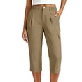 thumbnail image 4 of Guluxicc Womens Cargo Capri Pants Elastic Waist Active Trousers with Pockets Womens Casual Trendy Pants for Casual and Sports, 4 of 6