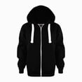 thumbnail image 2 of zuwimk Kids Zip Up Hoodie School Uniform Boys Girls Zipper Sweatshirt Oversized Y2K Fall Hooded Jackets With Pockets Preppy Clothes(5-6 Years,Black), 2 of 9