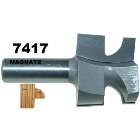 

Magnate 7417 Door Lip (Finger Pull) Router Bit — 1-1/2 Overall Diameter; 1-3/32 Cutting Length; 1/2 Shank Diameter; 5/8 Small Diameter; 1/16 and 3/8 Radius