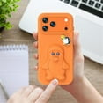 thumbnail image 6 of For IPhone 17 Pro Max Case Cartoon Penguin Baby Stand EVA Environmental Protection Anti Fall Phone Protective Cover,Orange,For iPhone 17 Pro Max, 6 of 8