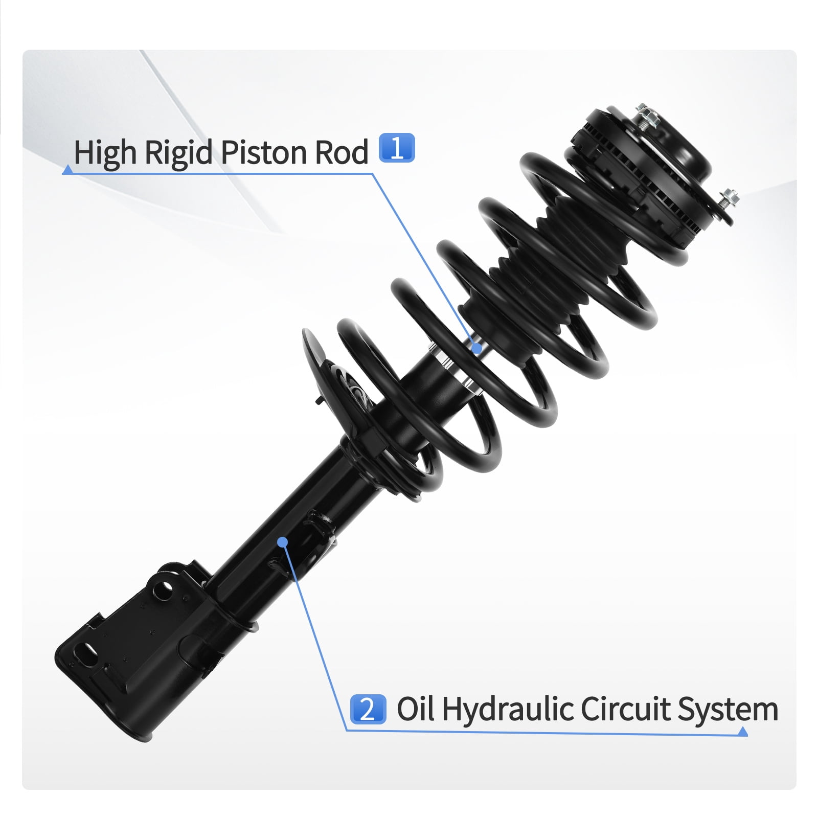 LEDKINGDOMUS Front Complete Strut Assembly with Coil Spring for 2011-2016 Chrysler Town & Country 2011-2020 Dodge Grand Caravan 2011-2014 VW Routan Quick Strut Replacement 471128L 471128R