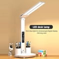thumbnail image 1 of Organizador multifuncional: lámparas de escritorio con carga inalámbrica USB para leer en casa - Luces de escritorio con reloj para dormitorios universitarios con base RGB vibrante, 1 of 5