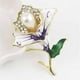 PVCS Broche à l'Huile Nostalgique Élégante de Peinture de Perle de Fleur pour les Bijoux de Femmes – image 5 sur 5