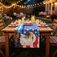 thumbnail image 5 of huayou 4th of July Tablecloth with Red White Blue Star Eagle Decoration, 250th Year Memorial Day Table Cover, for Party Camping Picnic Kitchen Table Indoor Outdoor Home Decor, 5 of 6