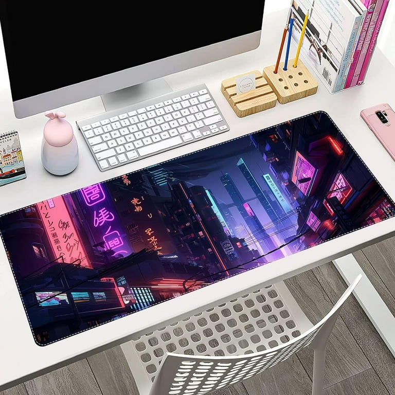 Large Cyberpunk Mouse Pad, Gaming Cool Desk Pad, Extended