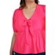 thumbnail image 4 of Blusa con moño Roman Fashion 1780 fucsia Talla Extra 38, 4 of 6
