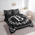 thumbnail image 3 of Homewish Personalized Initial B 7-Piece Twin Bedding Sets For Teens Boys Girls,Black White Bedding Comforter Set,Botanical Plants Leaves Breathable Sheet Sets,Microfiber Bedroom Decor,Reversible, 3 of 8