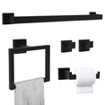 thumbnail image 1 of Juego de Accesorios para Baño 5 Piezas, Toallero Baño, Portarrollos de Papel Higienico, Toallero Barra, 2 Gancho para Cocina, Acero Inoxidable(Negro), 1 of 9