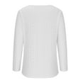 thumbnail image 6 of Itsame Blouses for Women, Solid Color Plus Size Long Sleeve Daily Casual Basic Tops White L, 6 of 8