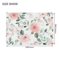 thumbnail image 2 of Toilet Rug Set Non-Slip Bathroom Rugs Soft Plush Machine Washable Contour Bath Mat Soft Pink Watercolor Floral 24x20/24x16, 2 of 9
