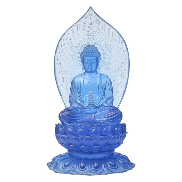 Abbracc 22cm Buddhist Figure on Lotus Base Ornament Decorative for Housewarming Gift A