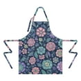 thumbnail image 2 of Pioneer Flower Floral Print Pattern Apron-Garden Aprons for Women with Pockets-Cotton Linen Waterproof Kitchen Cooking Gardening Aprons Adjustable for Kitchen,Cooking,BBQ and Salon 33x27 Inch, 2 of 7