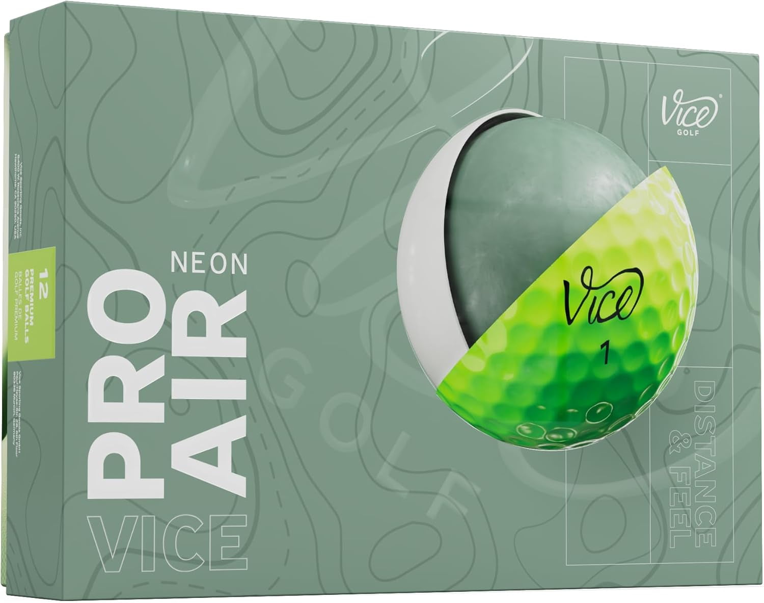 (2 pack) Vice Pro Air Golf Balls 2025, Lime, 12pk