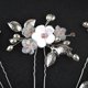 thumbnail image 4 of Horquillas para el pelo de novia con flores, accesorios para el pelo de novia de plata, accesorios para el pelo de perlas, pinzas para el pelo de fiesta de hojas (paquete de 5), 4 of 5