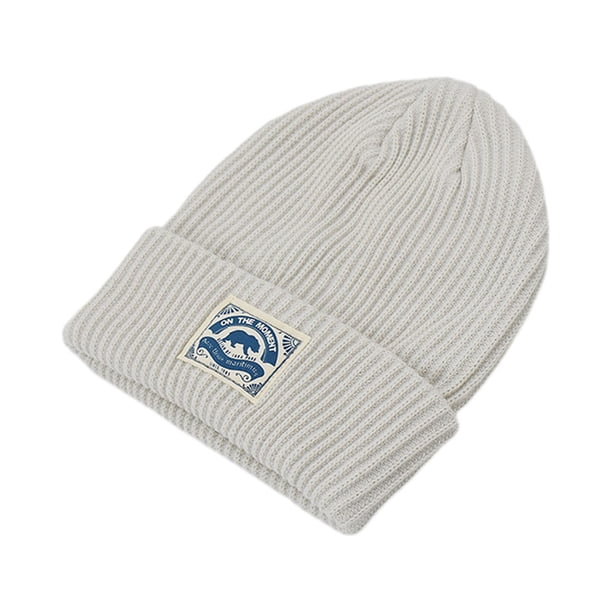 Uuowzo Knitted Cap with Built-in Wireless Bluetooth Headset Bluetooth 5.0 Keep Warm From The Cold Texture Soft Elastic Ventilate Suitable for Most People The Best Gift for Motorists, White