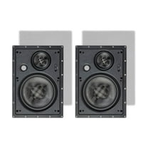 Monoprice 3-Way Carbon Fiber In Wall Speakers - 8 Inch (Pair) With Paintable Magnetic Grille For Home Theater - Alpha Series
