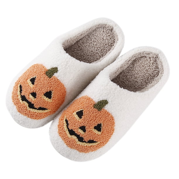 Peludas Jack Lantern Slipper House Shoes Soft Halloween para Mujeres Y Hombres