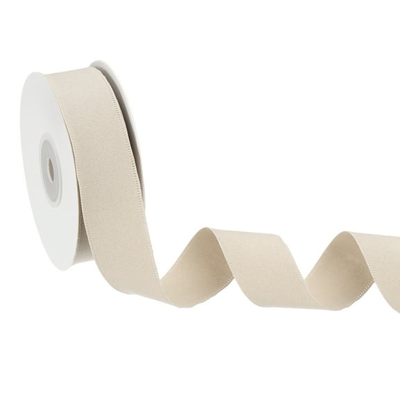 Double Face Velvet Ribbon for Gift Wrapping, 1 Inch x 10 Yard Velvet Wired Vintage Trim Ribbons, Apricot