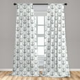 thumbnail image 5 of Ambesonne Anchor Curtains, Floral Art Marine, Pair of 28"x84", Black White, 5 of 5