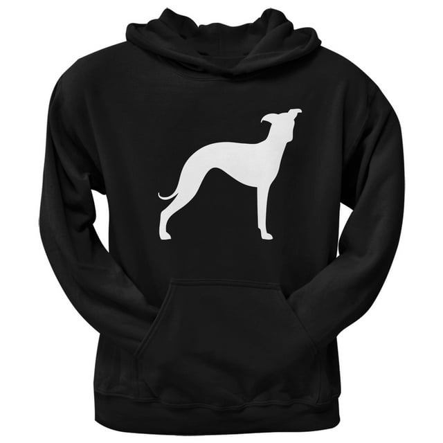 Silhouette de Lévrier Italien Noir Adulte Sweat à Capuche