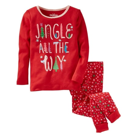 OshKosh B'gosh Baby Girls' 2-Piece Jingle Snug Fit Cotton PJs, 9 Months