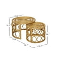 thumbnail image 5 of Set of 2 Natural Rattan Coffee Tables Exotic Boho Living Room, 5 of 6