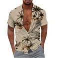 thumbnail image 2 of Aloohaidyvio mens tops short sleeve,Men Beach Print Turndown Short Sleeve Shirt Blouse,Hawaiian Shirt for Men, 2 of 6