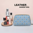thumbnail image 4 of Gray Blue Koala Print Makeup Bag, Large Capacity Travel Cosmetic Bag for Women Girls- Travel Toiletry Bag Leather Portable Waterproof Makeup Case Organizer with Handle, 4 of 4
