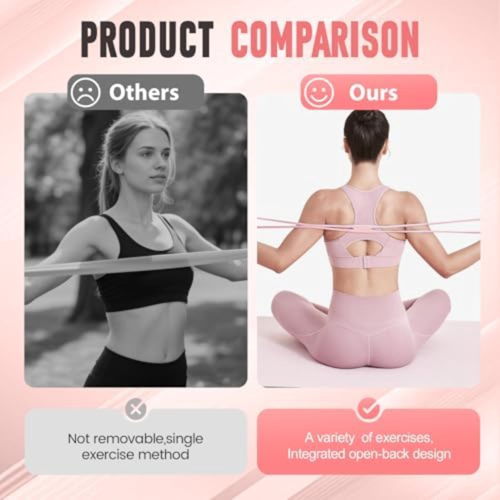 Figure 8 Resistance Bands – 3-Level Strength Training Band (15/25/35 lbs) with Handles, Natural Latex, Non-Slip Grip, Portable for Home Gym, Yoga, Pilates & Travel