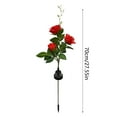 3 Rose Solar Powered Ground Mounted Lamps Courtyard Garden Highlight
