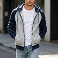 thumbnail image 2 of HGIEYS Men's Full-Zip Hoodie Sweatshirt Jackets Contrast Hoodies Lightweight Sweatshirt Color Block Jacket Coats, 2 of 5