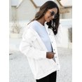 thumbnail image 3 of GHSDFBB Women's Oversized Mid Long Denim Jacket Jean Biker Coat, 3 of 7