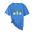 thumbnail image 1 of Pxiakgy Vente de Liquidation! T-Shirt de la Saint-Patrick pour Femmes Gnomes Mignons T-Shirt Imprimé Trèfle Manches Courtes T-Shirts Graphiques Hauts Femmes Manches Courtes Col Rond Mode Décontractée Chemise Bleue 3TG, 1 of 4
