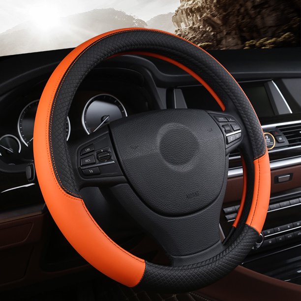 Anillo interior de goma blanca con relieve de cuero para volante de automóvil, funda protectora para manija de automóvil, productos ecológicos