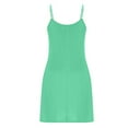 thumbnail image 5 of Womens Rompers for Summer Fashion Solid Color Large Round Neck Sleeveless Dress With Strap And Round Neck Dress Green (Size:L-5XL), 5 of 5