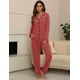 thumbnail image 2 of Conjunto de pijama ZMJ para mujer, manga larga con botones y pantalones largos, 2 of 7