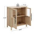 thumbnail image 3 of Sideboard Buffet Cabinet with 2 Glass Doors, 29" Large Buffet Cabinet with Storage, Modern Farmhouse Storage Cabinet Table for Kitchen Dining Room, Living Room, 3 of 8