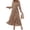 Floral Brown, variant on Womens Dresses Summer V Neck Floral High Waist Ruffle Wedding Guest Cocktail Boho Spring Long Sleeve Dress