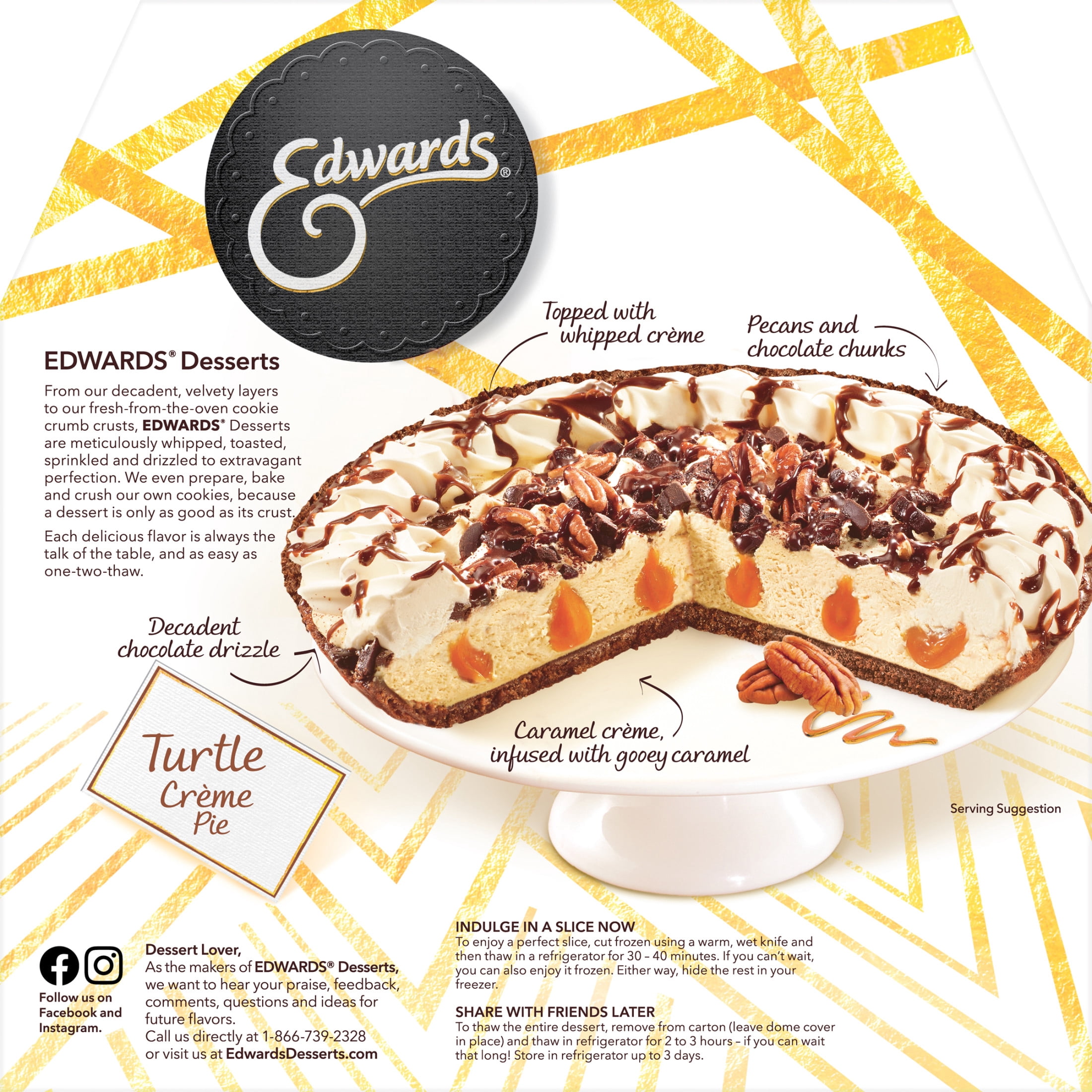 Edwards Frozen Turtle Crème Dessert Pie, 25.1 oz