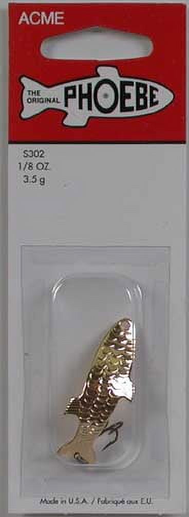 (2 pack) Acme Tackle Phoebe, Fishing Lure Spoon, 1/8 oz., Gold
