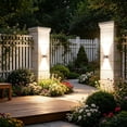 thumbnail image 6 of AuroraX Solar Powered Wall Light Outdoor Solar Lights for Yard Decorative Double Head Color Changing Dusk to Dawn Waterproof Outdoor Wall Lighting White, 6 of 6