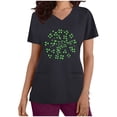 thumbnail image 3 of BiZtdJrK Scrub Tops for Women Short Sleeve Working Uniform with Pocket Summer Casual V Neck Stretchy Holiday T Shirts Funny Graphic Print Tees Black XXL Prime Sales, 3 of 7