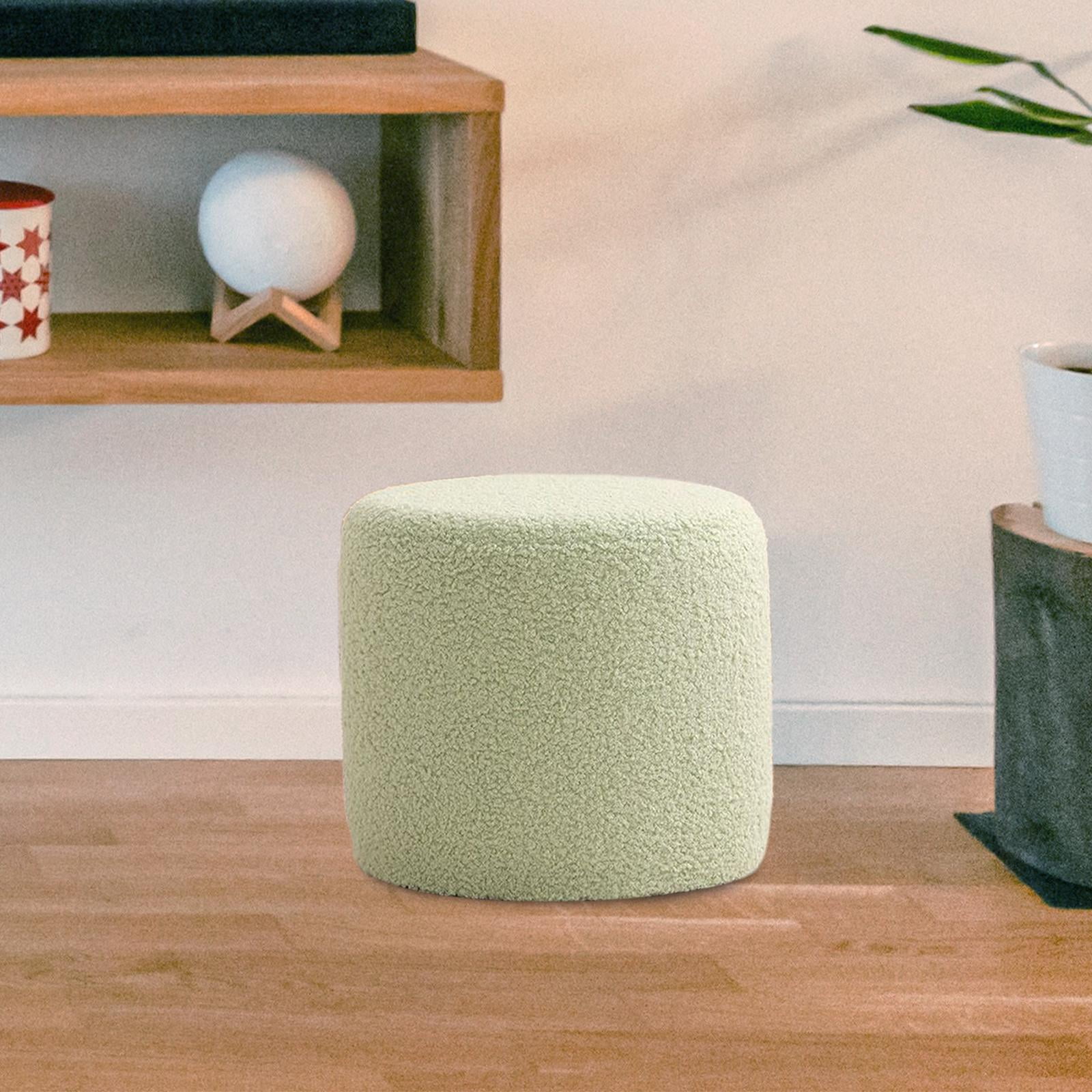 Foot Rest Stool Sofa Tea Stool Seat Chair, Stable Footstool Bench, Small Cylinder Stool for Apartment Entryway Nursery Bedroom Living Room green
