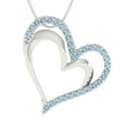 thumbnail image 2 of 0.33 ct Brilliant Round Cut Blue Diamond 18K White Solid Gold Everyday Affordable Designer Necklace Pendant with 16" Chain, 2 of 6
