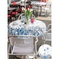 thumbnail image 5 of Outdoor Tablecloth with Umbrella Hole for Patio/Picnic/Party/Camping, Blue Coastal Waterproof Table Cloth Round Cover Washable, Summer Watercolor Starfish Corals Jellyfish (Dia 54"), 5 of 9