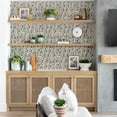 thumbnail image 3 of S4sassy Removable Nature-inspired Waterproof Wall Wrap, Textured Wallcover, Floral Blockprint Print Contact Paper for Wall, Cabinet, Dresser, Self Adhesive Vinyl Wallpaper Roll- Green (25"x360" inch), 3 of 5