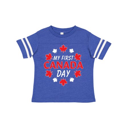 

Inktastic My First Canada Day with Red and White Maple Leaves Gift Toddler Boy or Toddler Girl T-Shirt