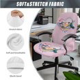 thumbnail image 3 of SCRAWLGOD Mother's Day 3 PCS Elastic Computer Chair Cover with Armrest Protector Non-Slip Rotating Chair Covers Washable Gaming Chair Slipcover, Hummingbird Floral Mom and Me Print, S, 3 of 7