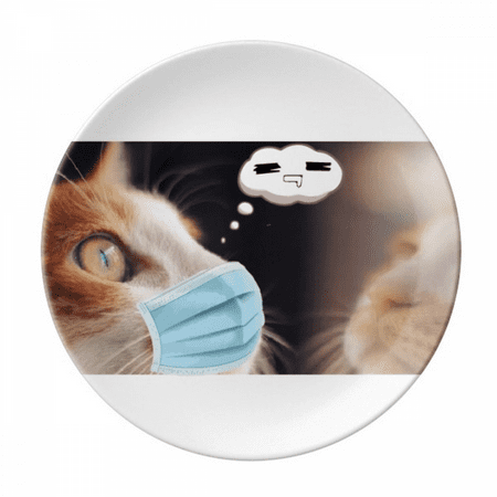 

Hungry Lovely Head Cat Expressions Plate Decorative Porcelain Salver Tableware Dinner Dish