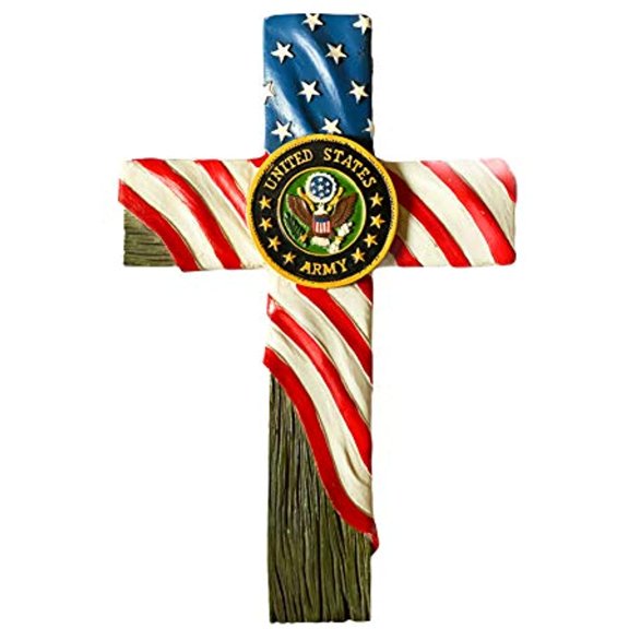 Urbalabs US United States Army Wall Hanging Decor Cross US Flag and Army Symbol Design Home Wall Cross Decor Stars and Stripes Support Our Troops 12 Inch (12 Inch, US Army)